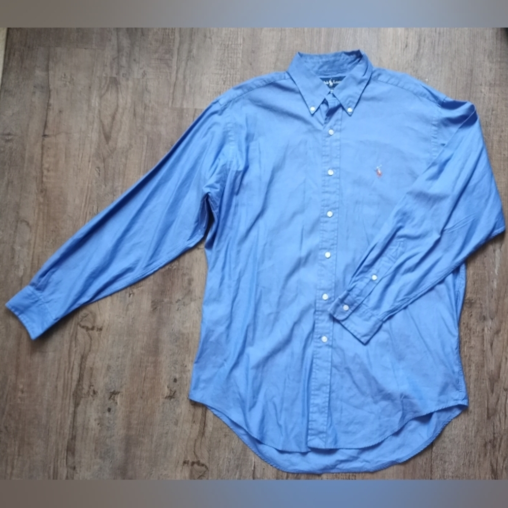 Ralph Lauren Blue Dress Shirt Classic Fit Size Medium